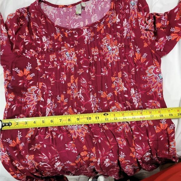 Sahalie Dress Long Sleeve Midi Red Floral Size Medium M - Picture 9 of 10